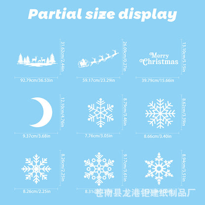 🎄 White & Blue Snowflake Window Stickers – Static Cling Christmas Window Decals for Holiday Decor 🎄 Kawaii Stickers