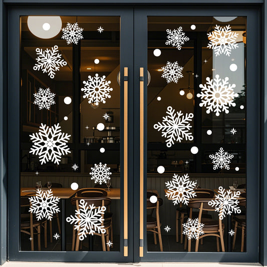 🎄 Christmas Snowflake Window Stickers – Static Cling Glass & Door Decor 🎅✨ Kawaii Stickers