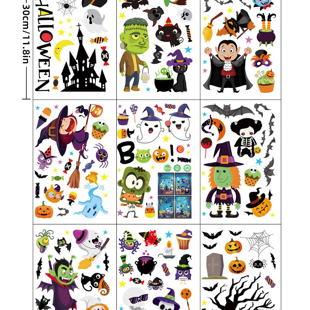 Spooktacular Halloween Window Stickers – Double-Sided Static Cling Décor for Glass Doors & Windows 👻🕷️ Kawaii Stickers