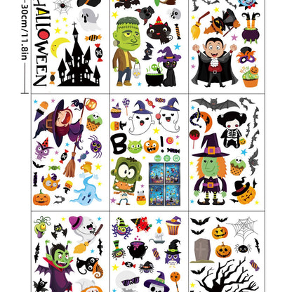 Spooktacular Halloween Window Stickers – Double-Sided Static Cling Décor for Glass Doors & Windows 👻🕷️ Kawaii Stickers