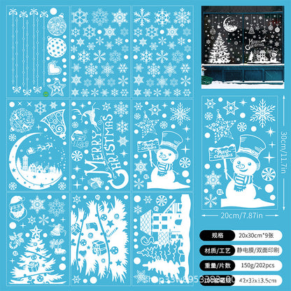 🎄 White & Blue Snowflake Window Stickers – Static Cling Christmas Window Decals for Holiday Decor 🎄 Kawaii Stickers