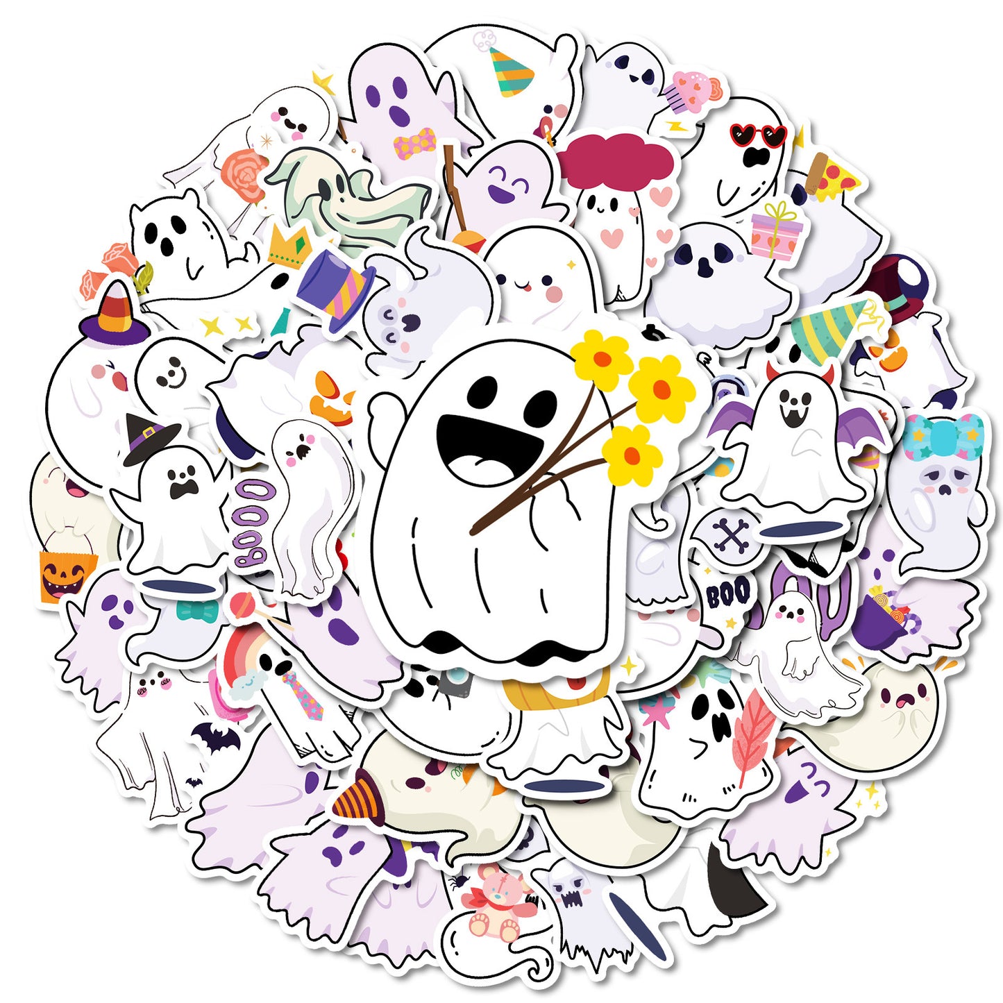 Cute Halloween Stickers  Ghost  Pumpkin Decals(50pcs)