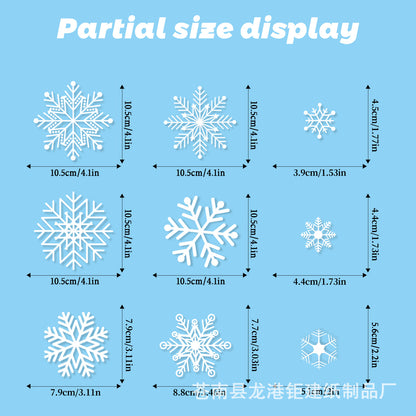 🎄 White & Blue Snowflake Window Stickers – Static Cling Christmas Window Decals for Holiday Decor 🎄 Kawaii Stickers