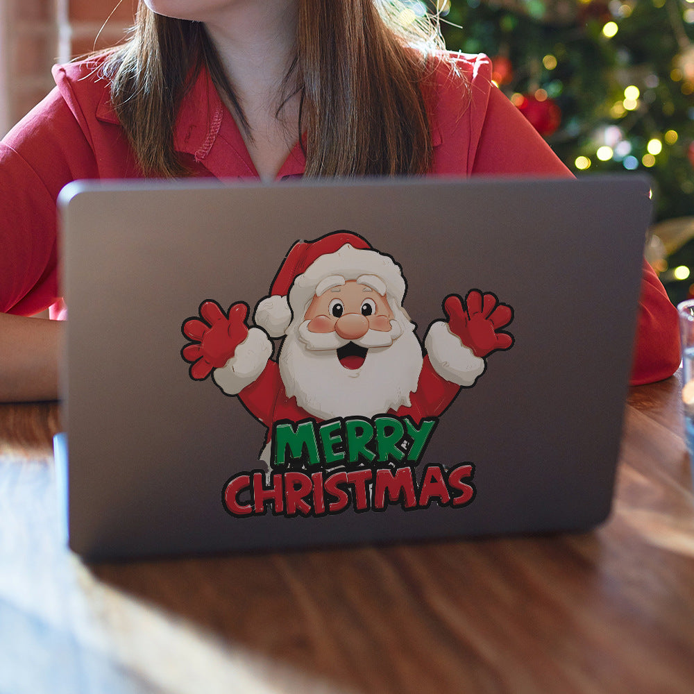 🎅 Happy Christmas Santa Wall Stickers – Festive Home Decor for Living Room & Entryway 🎄 Kawaii Stickers