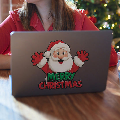🎅 Happy Christmas Santa Wall Stickers – Festive Home Decor for Living Room & Entryway 🎄 Kawaii Stickers