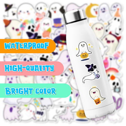 🎃 Halloween Stickers – 50pcs Cute Ghost Doodle Halloween Stickers Set