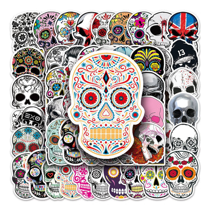 Halloween Stickers – 50pcs Colorful Skull Halloween Stickers Set 💀