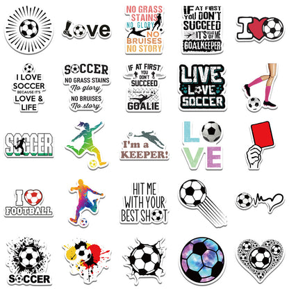 Football Stickers – 50Pcs Sport Designs – High-Definition Waterproof PVC – For Water Bottles, Laptops, Skateboards, Suitcases, Phones – Kawaii Stickers Kawaii Stickers
