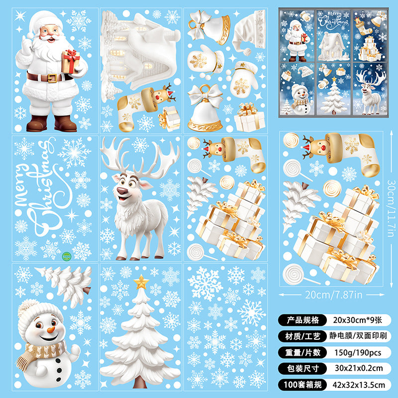 🎄 White & Blue Snowflake Window Stickers – Static Cling Christmas Window Decals for Holiday Decor 🎄 SD2318. Kawaii Stickers