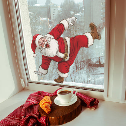 🎅 Funny Santa Christmas Wall Stickers – Self-Adhesive PVC Décor 🎄✨ Kawaii Stickers