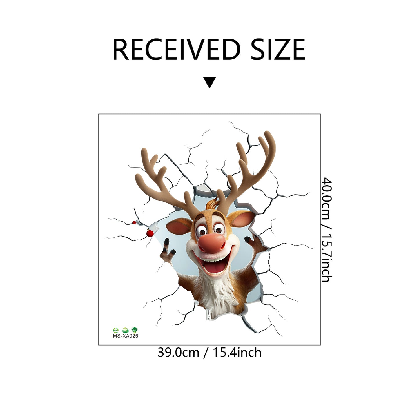 🎅 Large Cartoon Santa Claus Christmas Wall Stickers – Festive Reindeer & Christmas Tree Design 🎄✨ Kawaii Stickers