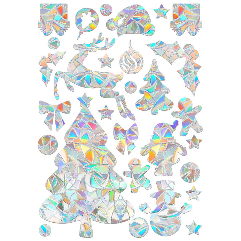🎄 Holographic Snowflake Window Stickers – Christmas Reindeer & Festive Glass Decor ❄️✨ Kawaii Stickers