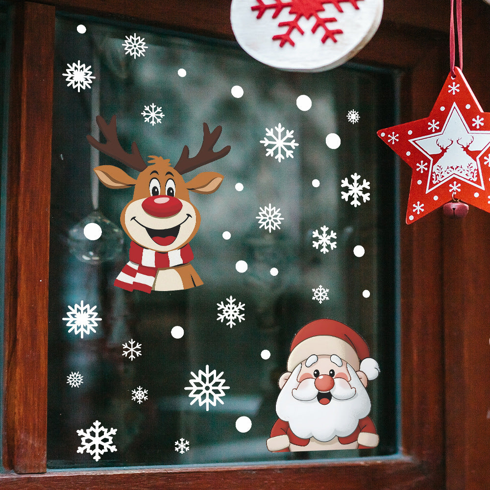 🎅 Christmas Snowflake Window Stickers – Santa, Reindeer & Holiday Static Clings ❄️✨ Kawaii Stickers
