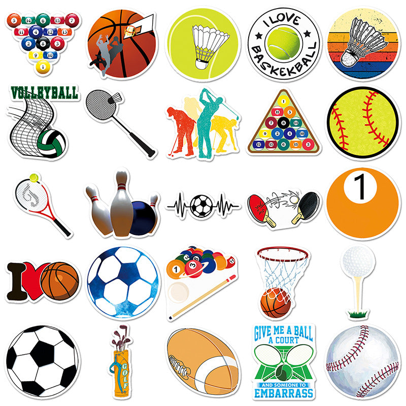 Football Stickers – 50Pcs Sport Designs – High-Definition Waterproof PVC – For Water Bottles, Laptops, Skateboards, Suitcases, Phones – Kawaii Stickers Kawaii Stickers