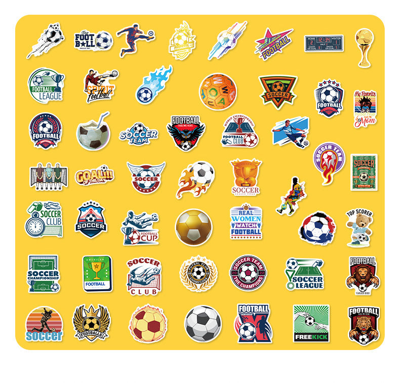 ⚽ 50PCS New Football Stickers Pack – Waterproof PVC World Cup Graffiti – Cool Stickers for Water Bottles, Laptops & iPhones Kawaii Stickers