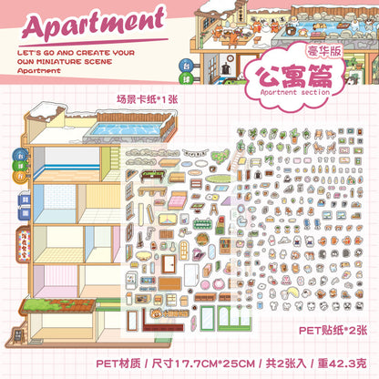 3D DIY Sticker – Three-Layer Miniature Fantasy House – Scrapbook & Craft Decoration – Kawaii Stickers Apartment Plus Kawaii Stickers