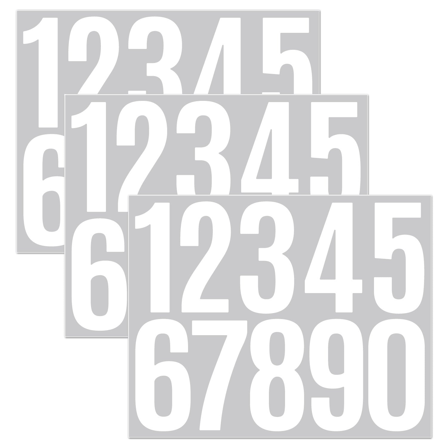 3inch Alphabet Number Stickers Car Mailbox Logo Waterproof Stickers Large Letter Stickers Numbers-White*3 21*16.8cm Kawaii Stickers