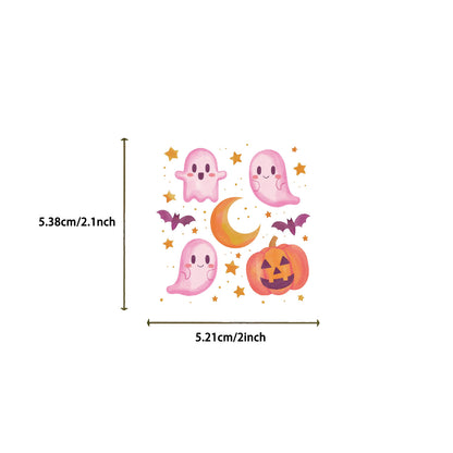 50Pcs Cute Pink Halloween Stickers Pack 🎃 Waterproof Transparent PET for Journals, Laptops & Guitars Kawaii Stickers