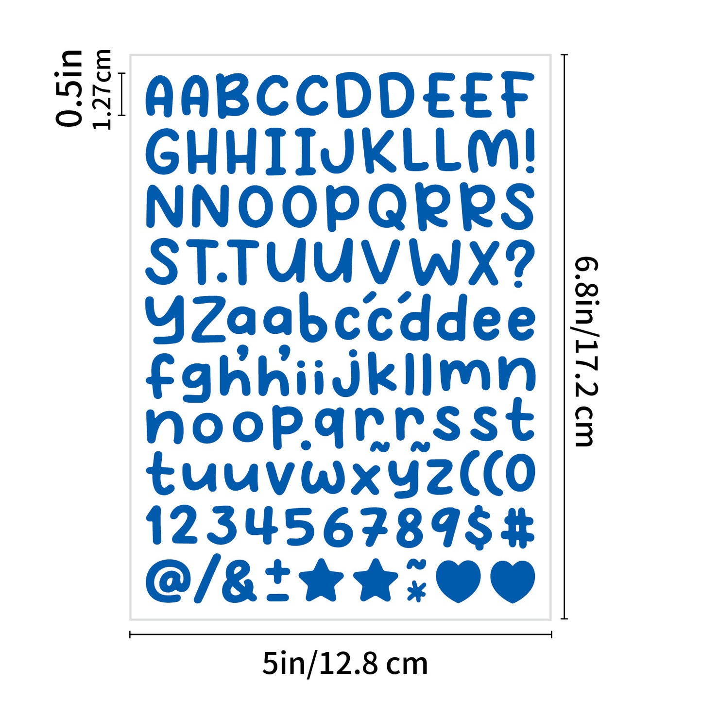 10PCS 0.5 Inch English Alphabet Stickers Small Size Decorative Scrapbook Letter Stickers Waterproof Stickers 0.5inch -Dark Blue(P254) Kawaii Stickers