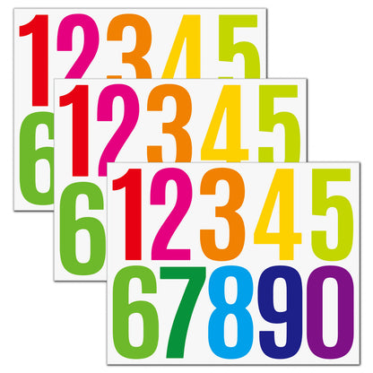 3inch Alphabet Number Stickers Car Mailbox Logo Waterproof Stickers Large Letter Stickers Numbers-Color*3 21*16.8cm Kawaii Stickers