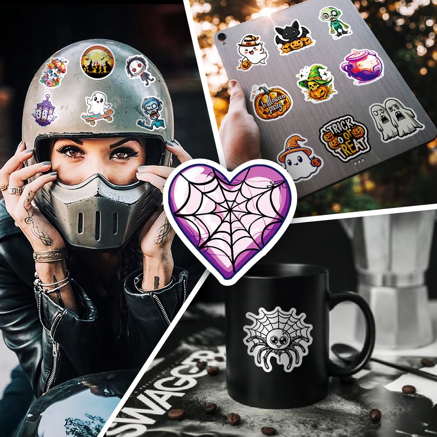 🎃👻 50 Pcs Halloween Stickers – Spooky Trick or Treat DIY Stickers for Cup, Laptop, Notebook, Luggage 👻🎃 Kawaii Stickers