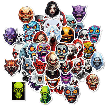 Halloween Stickers – 50pcs Scary Creepy Face DIY Stickers