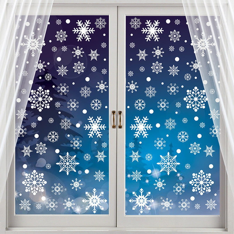🎄 White & Blue Snowflake Window Stickers – Static Cling Christmas Window Decals for Holiday Decor 🎄 Kawaii Stickers