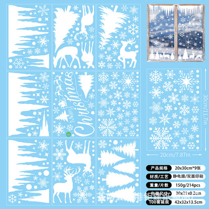 🎄 White & Blue Snowflake Window Stickers – Static Cling Christmas Window Decals for Holiday Decor 🎄 Kawaii Stickers