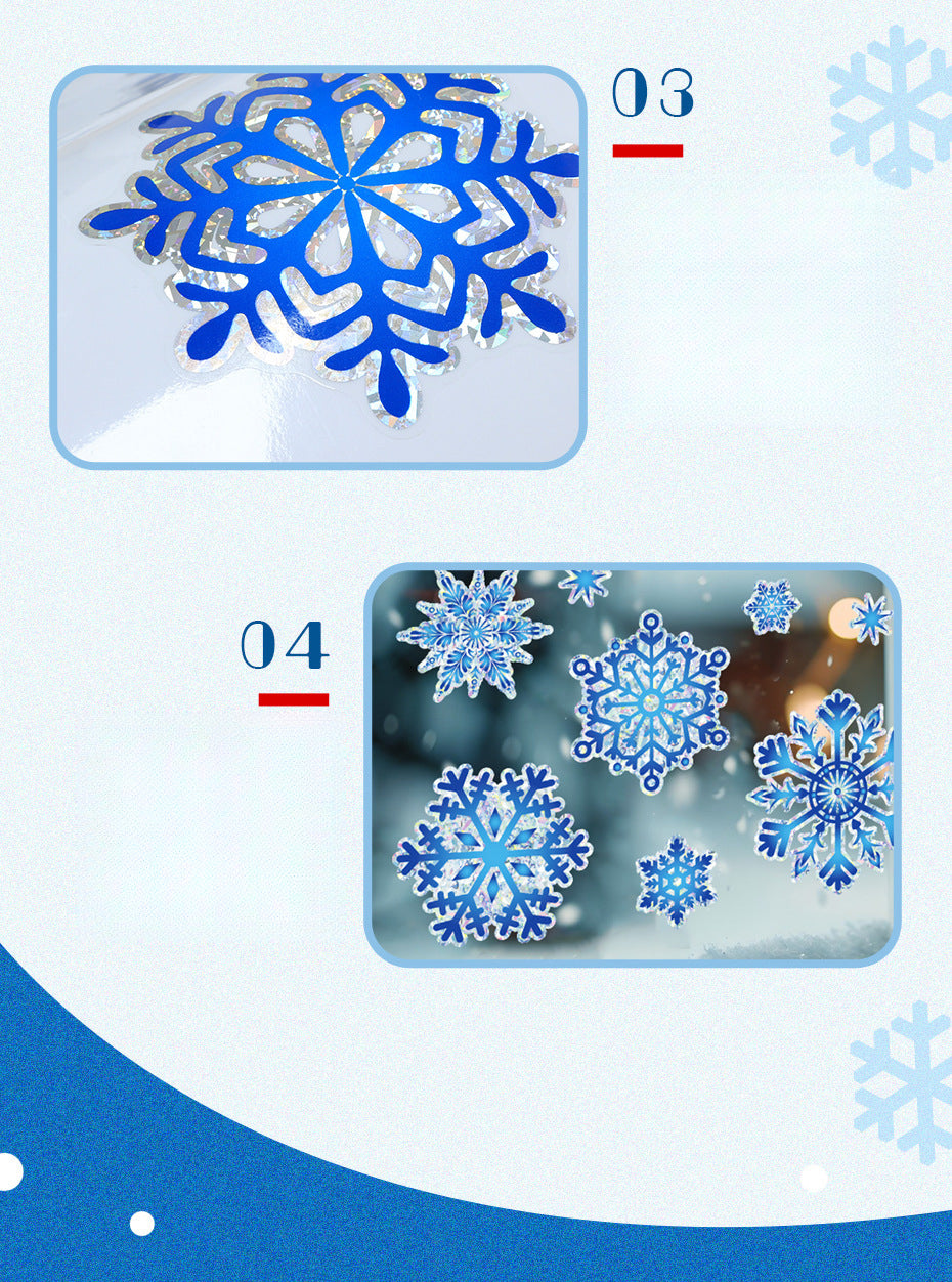 Christmas Window Stickers – Nano Holographic UV Laminated Décor 🎅❄️ 🎅❄️ Kawaii Stickers