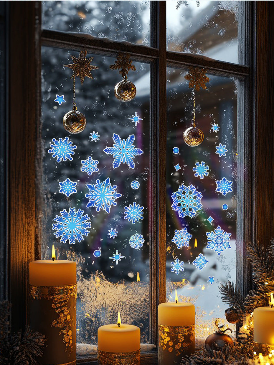 Christmas Window Stickers – Nano Holographic UV Laminated Décor 🎅❄️❄️ 🎅❄️ Kawaii Stickers