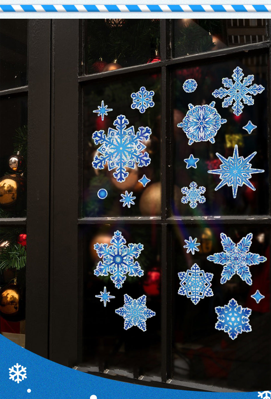 Christmas Window Stickers – Nano Holographic UV Laminated Décor 🎅❄️ 🎅❄️ Kawaii Stickers