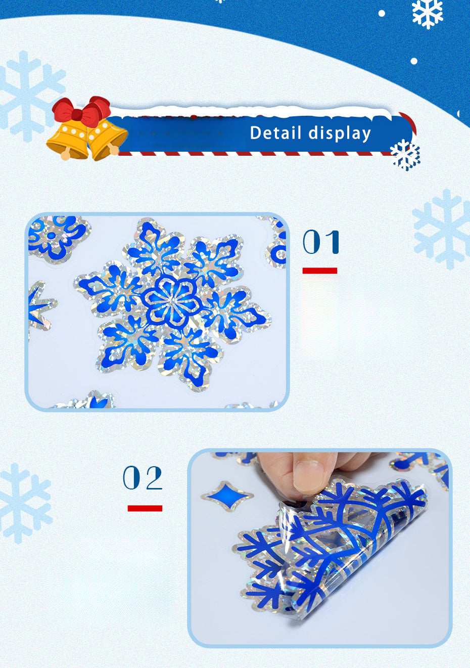 Christmas Window Stickers – Nano Holographic UV Laminated Décor 🎅❄️ 🎅❄️ Kawaii Stickers