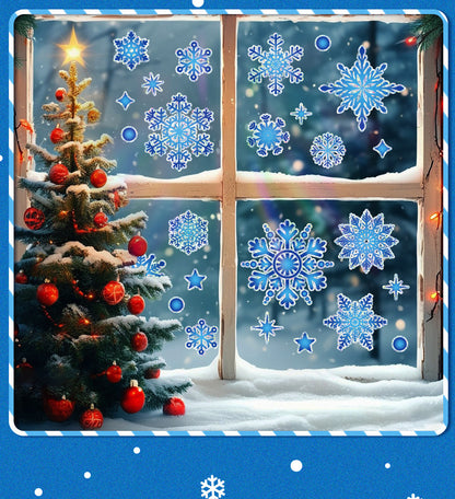 Christmas Window Stickers – Nano Holographic UV Laminated Décor 🎅❄️ 🎅❄️ Kawaii Stickers