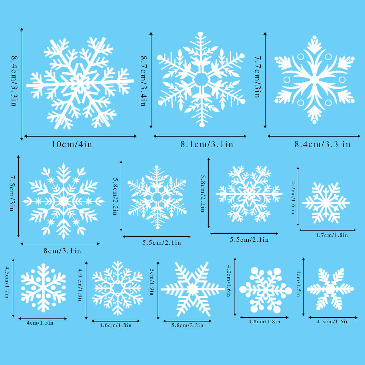 Snowflake Window Stickers ❄️ Party & Christmas Glass Decoration-27