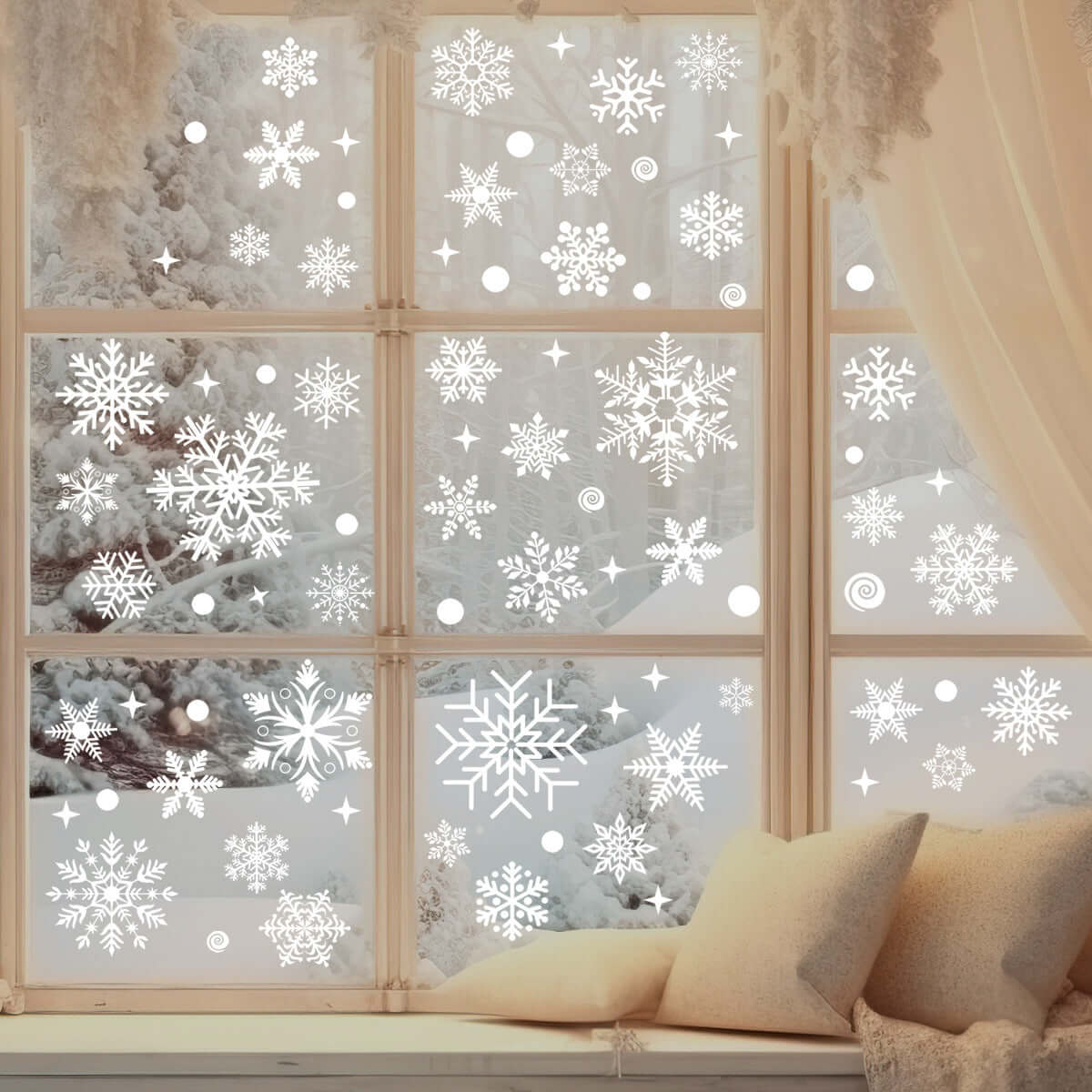 Snowflake Window Stickers ❄️ Party & Christmas Glass Decoration-28