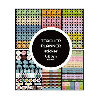 Teacher Planner Stickers – 6 Sheets, 626pcs
