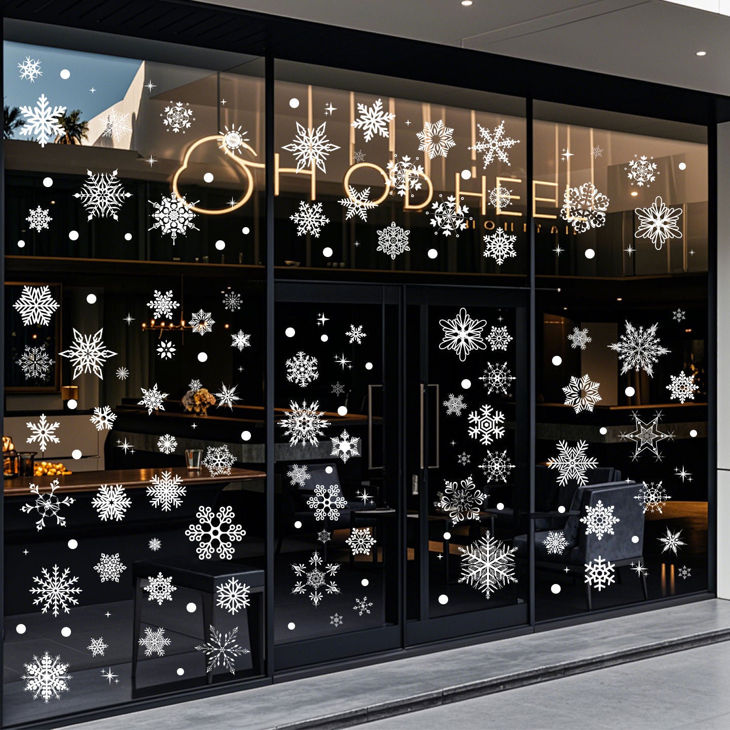 ❄️ Christmas Decoration Snowflake Window Stickers | Static Cling Glass Decals 🎄 Kawaii Stickers
