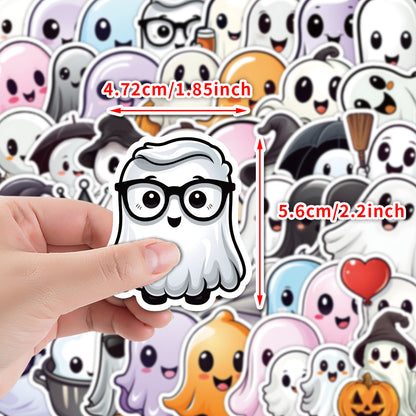 🎃 50pcs Cute Halloween Stickers – Ghost & Pumpkin Waterproof Vinyl Decals for Laptop, Skateboard, Water Bottle ghost stickers Kawaii Stickers