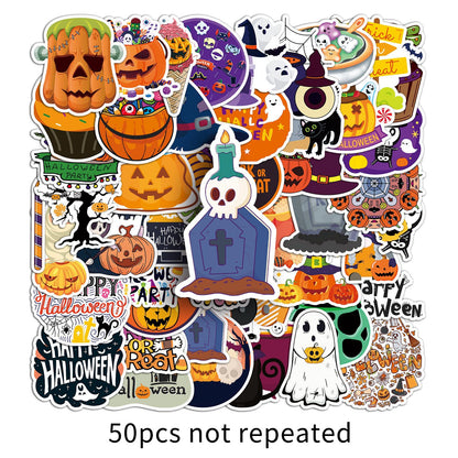 🎃 50PCS Halloween Stickers – Spooky Graffiti Waterproof PVC Stickers for Laptop, Luggage, Phone & More 👻 Halloween stickers-1313 Kawaii Stickers