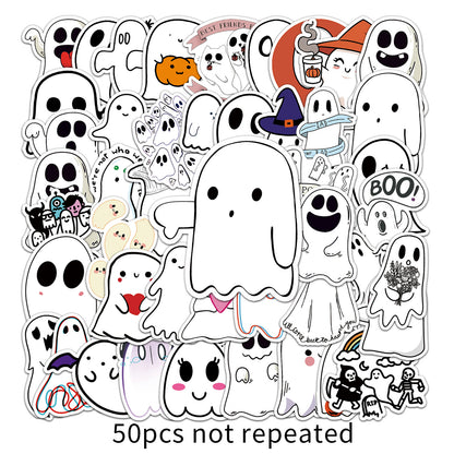Halloween Stickers – Spooky Ghost Graffiti Decals 50pcs