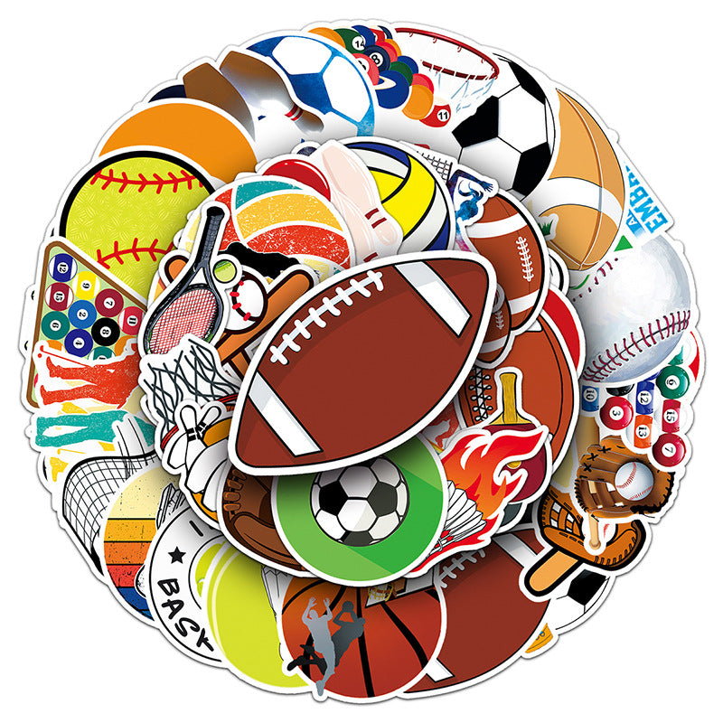 Football Stickers – 50Pcs Sport Designs – High-Definition Waterproof PVC – For Water Bottles, Laptops, Skateboards, Suitcases, Phones – Kawaii Stickers Kawaii Stickers