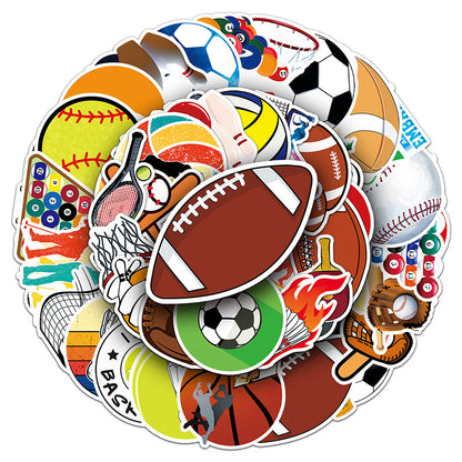 Football Stickers – 50Pcs Sport Designs – High-Definition Waterproof PVC – For Water Bottles, Laptops, Skateboards, Suitcases, Phones – Kawaii Stickers Kawaii Stickers