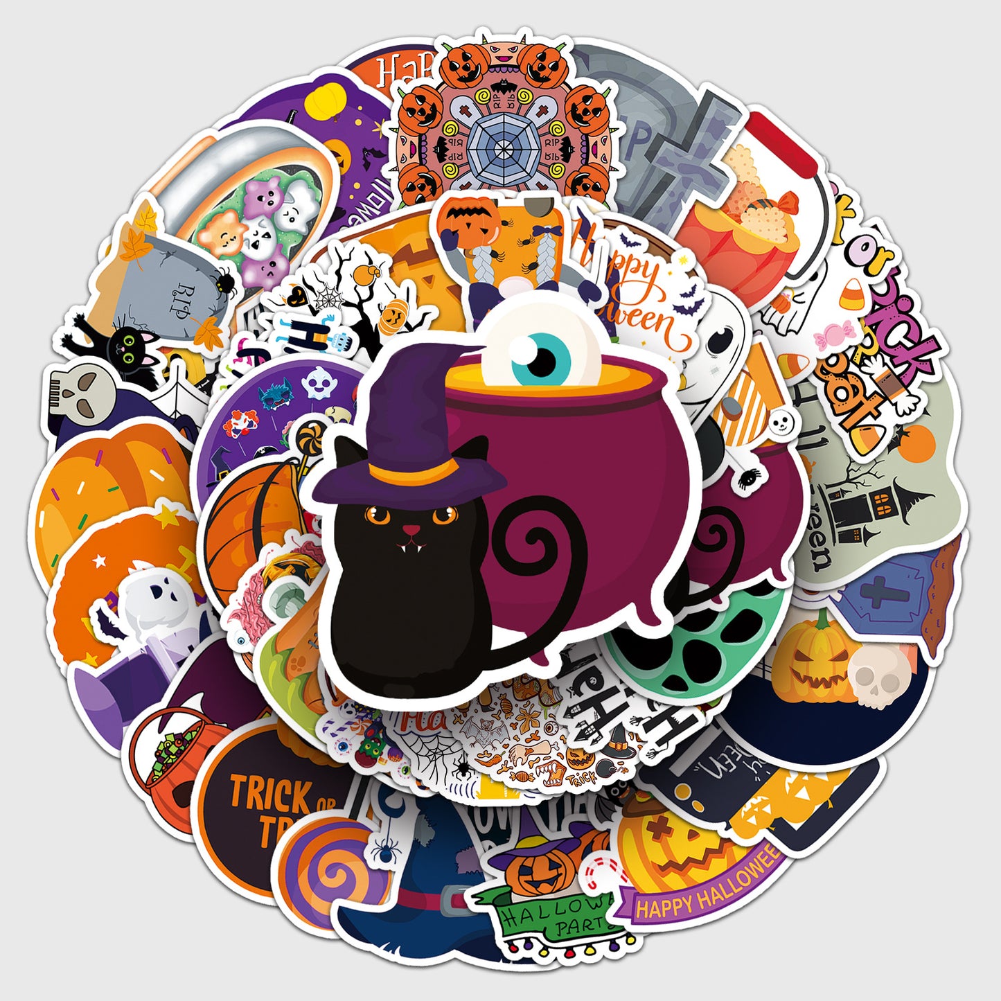 🎃 50PCS Halloween Stickers – Spooky Graffiti Waterproof PVC Stickers for Laptop, Luggage, Phone & More 👻 Kawaii Stickers