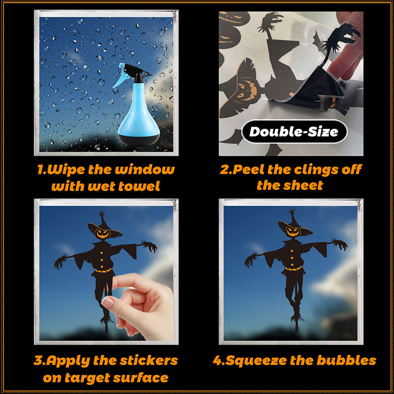 Spooktacular Halloween Window Stickers – Double-Sided Static Cling Décor for Glass Doors & Windows 👻🕷️ Kawaii Stickers