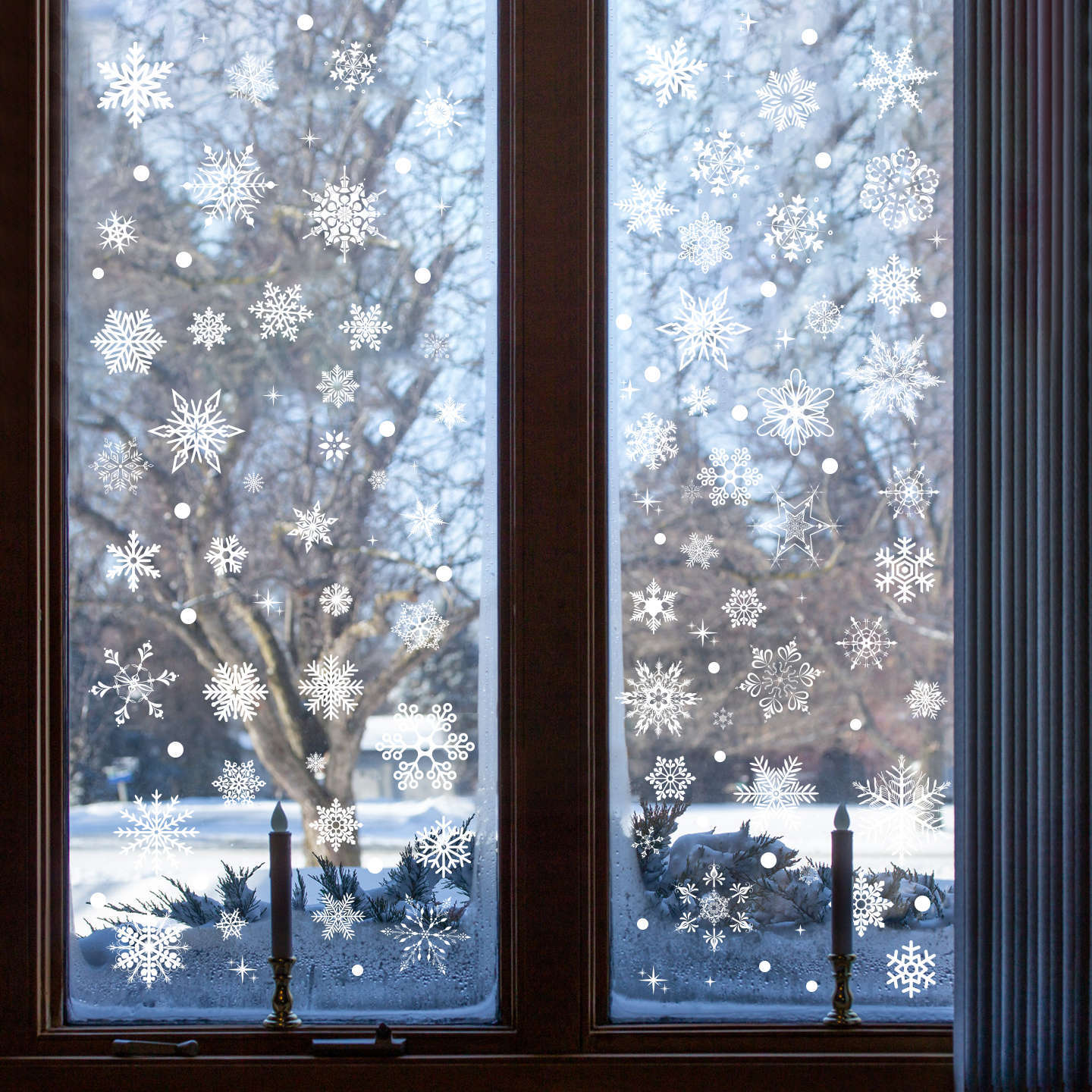 ❄️ Christmas Decoration Snowflake Window Stickers | Static Cling Glass Decals 🎄 Kawaii Stickers