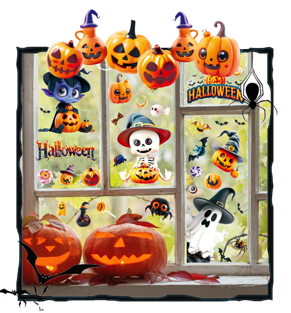 🎃 Halloween Window Stickers – Cute Ghosts & Pumpkins 👻🕸️ Kawaii Stickers