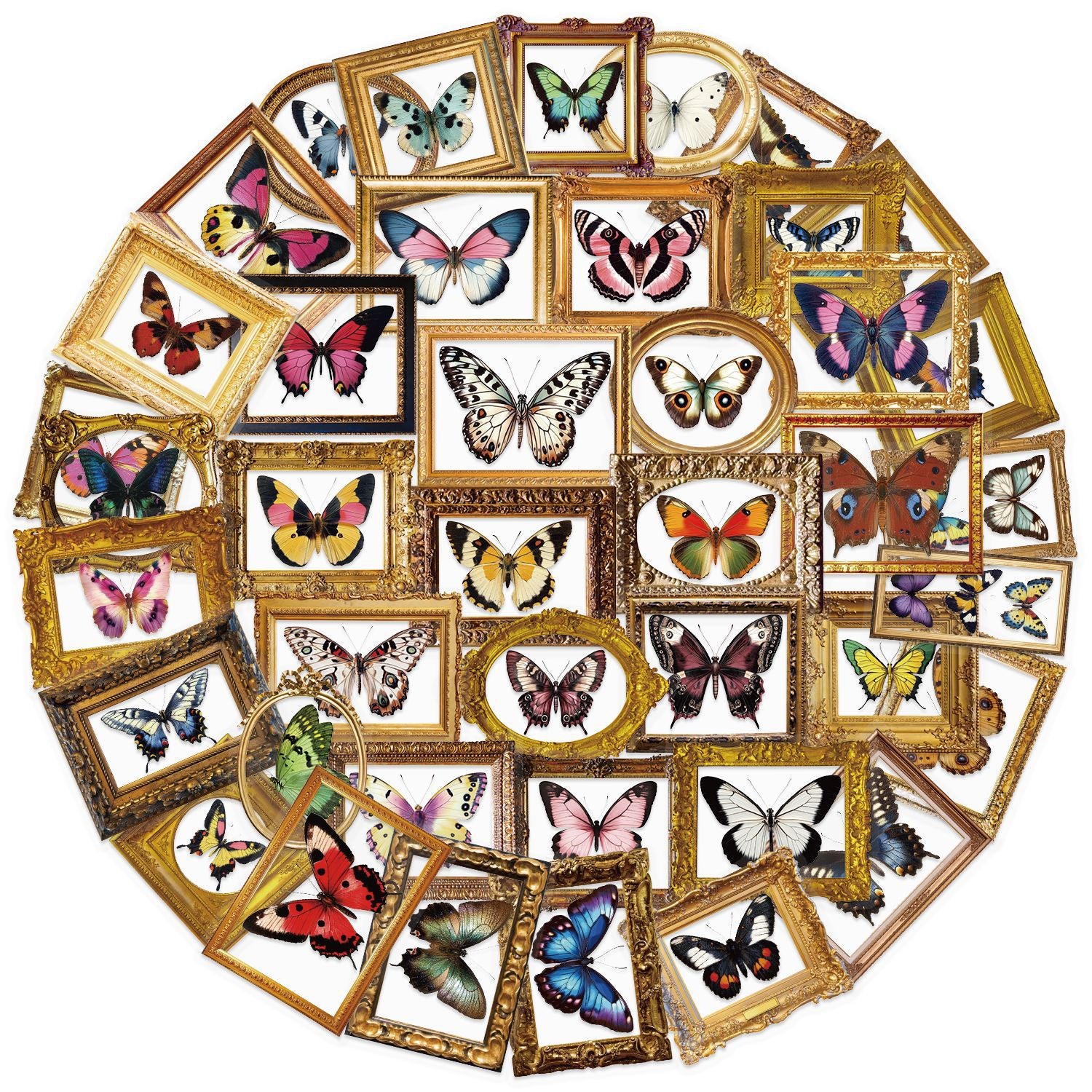 52pcs Vintage Butterfly Stickers Pack – Waterproof for Journal, Laptop & Guitar – Kawaii Stickers Kawaii Stickers