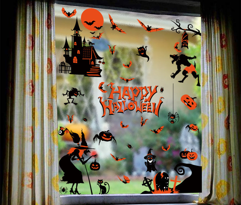 Spooktacular Halloween Window Stickers – Double-Sided Static Cling Décor for Glass Doors & Windows 👻🕷️ Kawaii Stickers