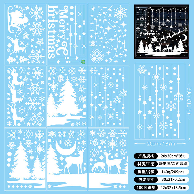 🎄 White & Blue Snowflake Window Stickers – Static Cling Christmas Window Decals for Holiday Decor 🎄 SD2316. Kawaii Stickers