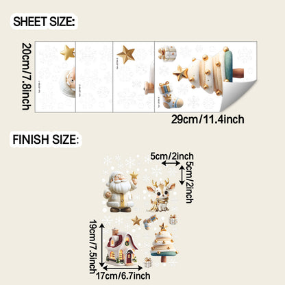 🎄 Christmas Snowflake Window Stickers – Santa, Reindeer & Tree Static Clings ❄️✨ Kawaii Stickers